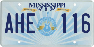 MS license plate AHE116