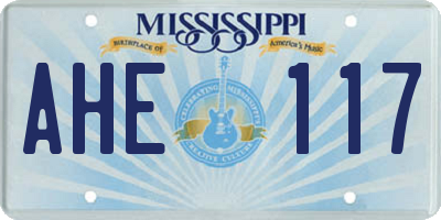 MS license plate AHE117