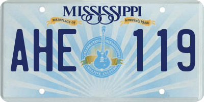 MS license plate AHE119
