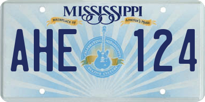 MS license plate AHE124