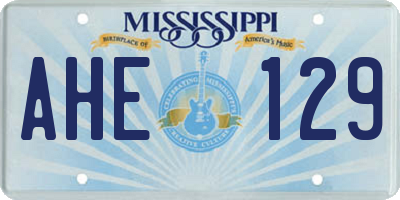 MS license plate AHE129