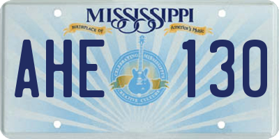 MS license plate AHE130