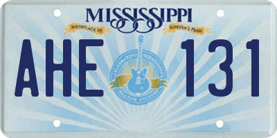 MS license plate AHE131