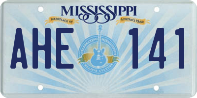 MS license plate AHE141