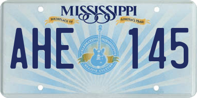 MS license plate AHE145
