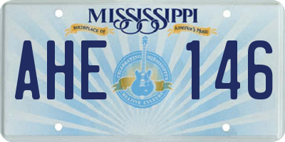 MS license plate AHE146