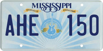 MS license plate AHE150