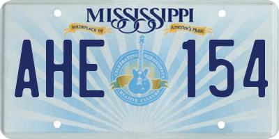 MS license plate AHE154
