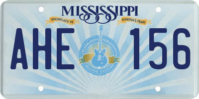 MS license plate AHE156