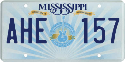 MS license plate AHE157