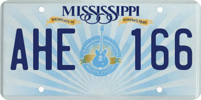 MS license plate AHE166