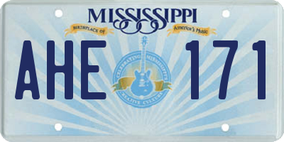 MS license plate AHE171