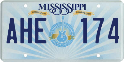 MS license plate AHE174