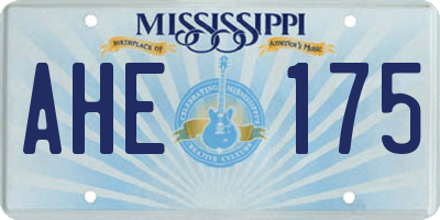 MS license plate AHE175