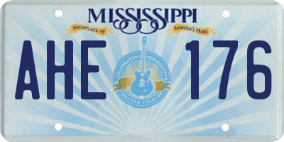 MS license plate AHE176