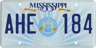 MS license plate AHE184