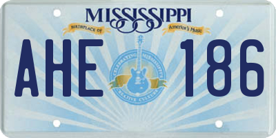 MS license plate AHE186