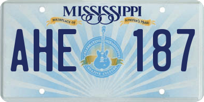 MS license plate AHE187