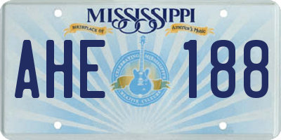 MS license plate AHE188