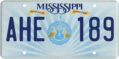 MS license plate AHE189