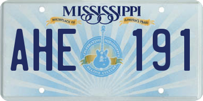 MS license plate AHE191