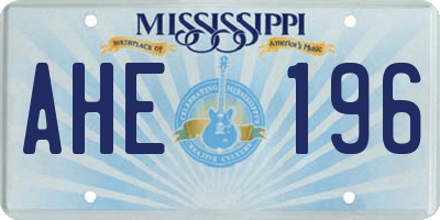 MS license plate AHE196
