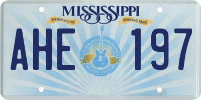 MS license plate AHE197
