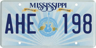 MS license plate AHE198
