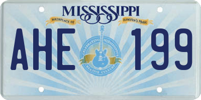 MS license plate AHE199
