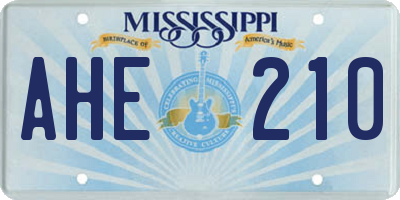 MS license plate AHE210