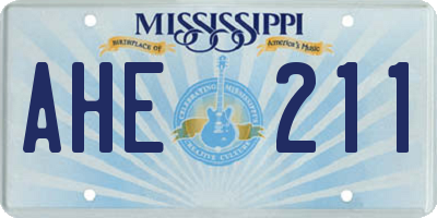 MS license plate AHE211