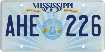 MS license plate AHE226