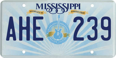 MS license plate AHE239
