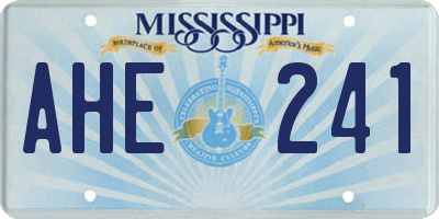 MS license plate AHE241