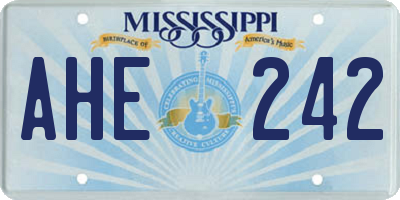 MS license plate AHE242