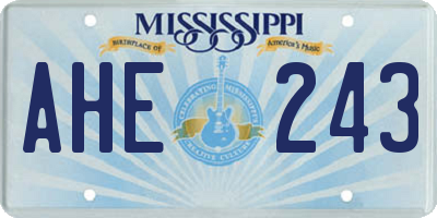 MS license plate AHE243