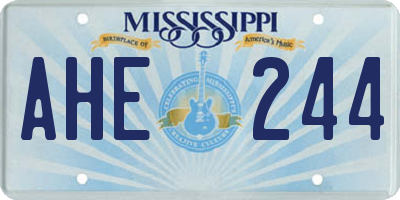 MS license plate AHE244