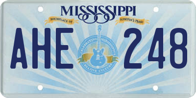 MS license plate AHE248