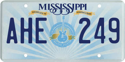 MS license plate AHE249