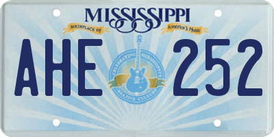 MS license plate AHE252