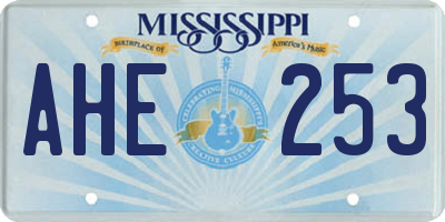 MS license plate AHE253