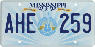 MS license plate AHE259