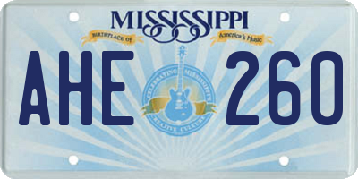 MS license plate AHE260