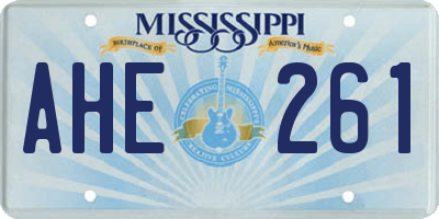 MS license plate AHE261