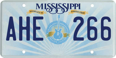 MS license plate AHE266