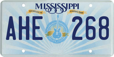 MS license plate AHE268