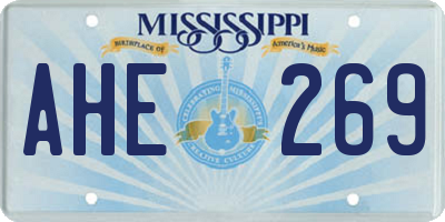 MS license plate AHE269