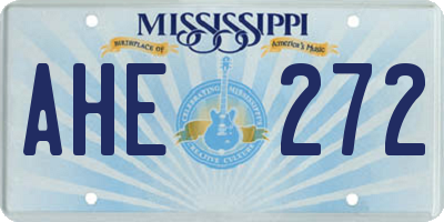 MS license plate AHE272