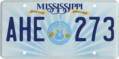 MS license plate AHE273