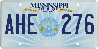 MS license plate AHE276